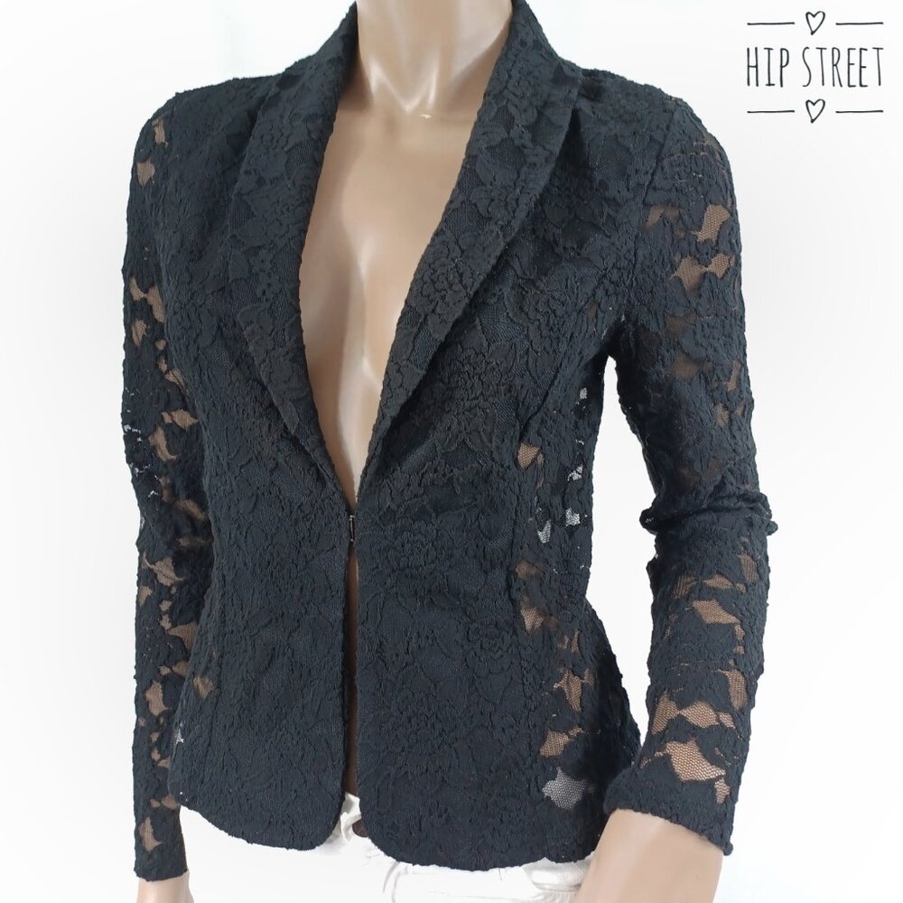 INC Sheer Stretch Lace Blazer Jacket S